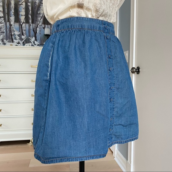 Mossimo 100% Cotton Blue Denim Button Mini Skirt S - Picture 12 of 13